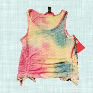 Tie-dye Body-smoothing Crop Tanktop with Ties